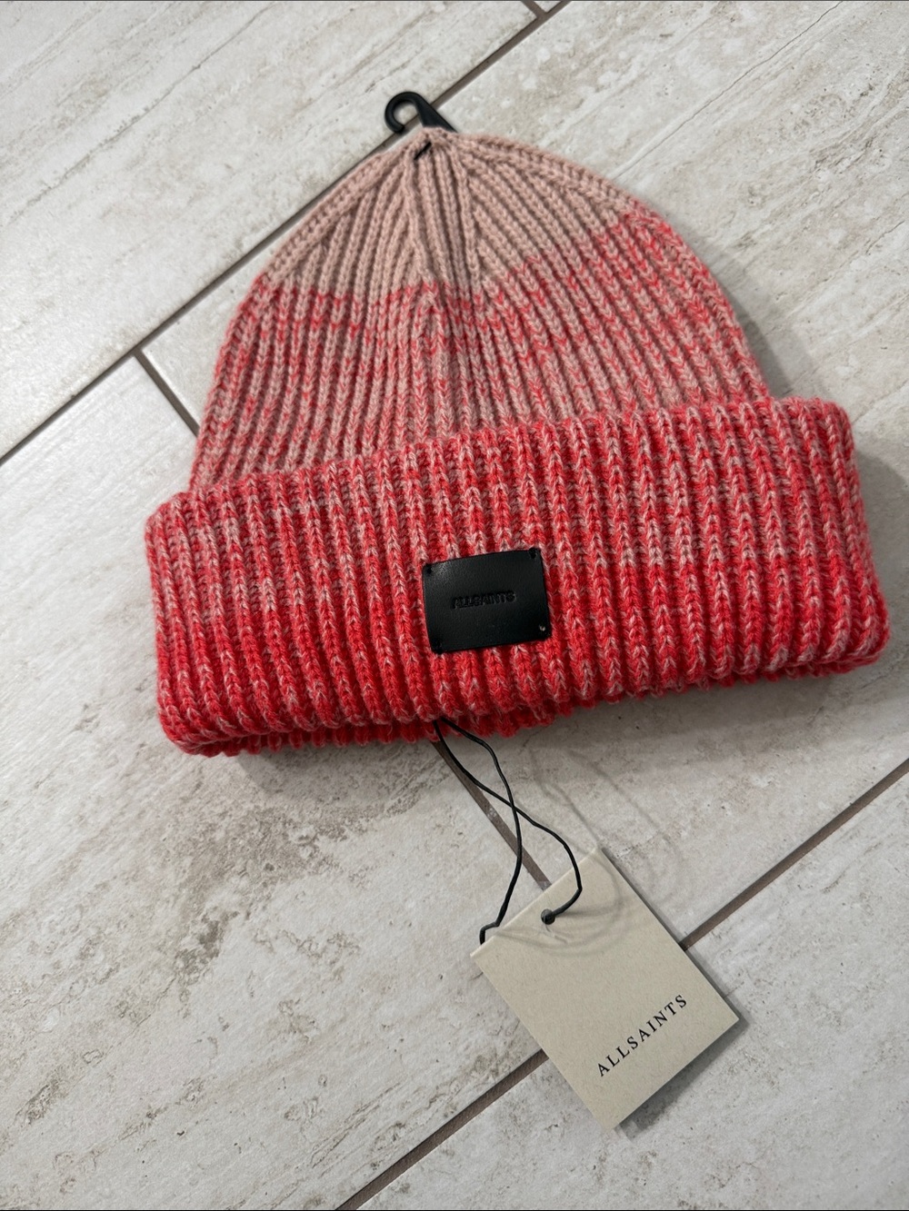 All Saints ombre Pink and Red Ribbed Beanie
NWT .. heavy knit